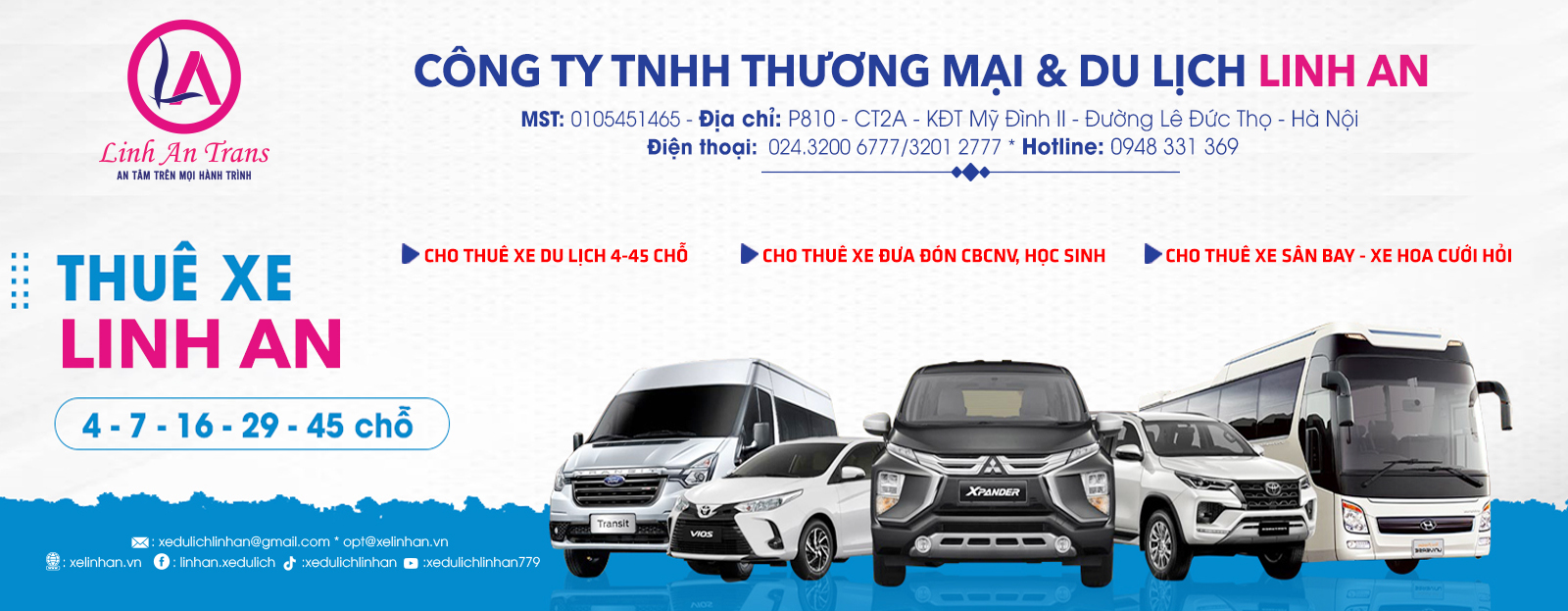 Công ty TNHH Thương Mại và Du Lịch Linh An - Xe Linh An